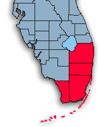 RealPro Group, Inc. Realtors - South East Florida Real Estate coverage area map